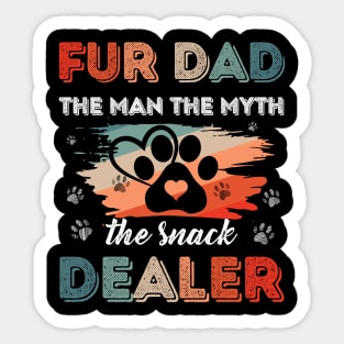 Fur Dad The Man The Myth The Snack Dealer Dog Gift For Men Fathers Day Sticker